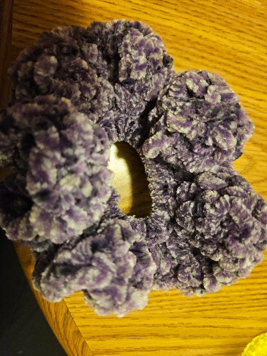 Big purple crochet scrunchie